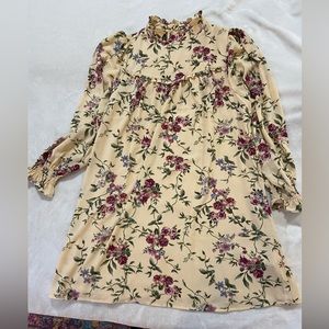 Floral pattern loose shift dress
